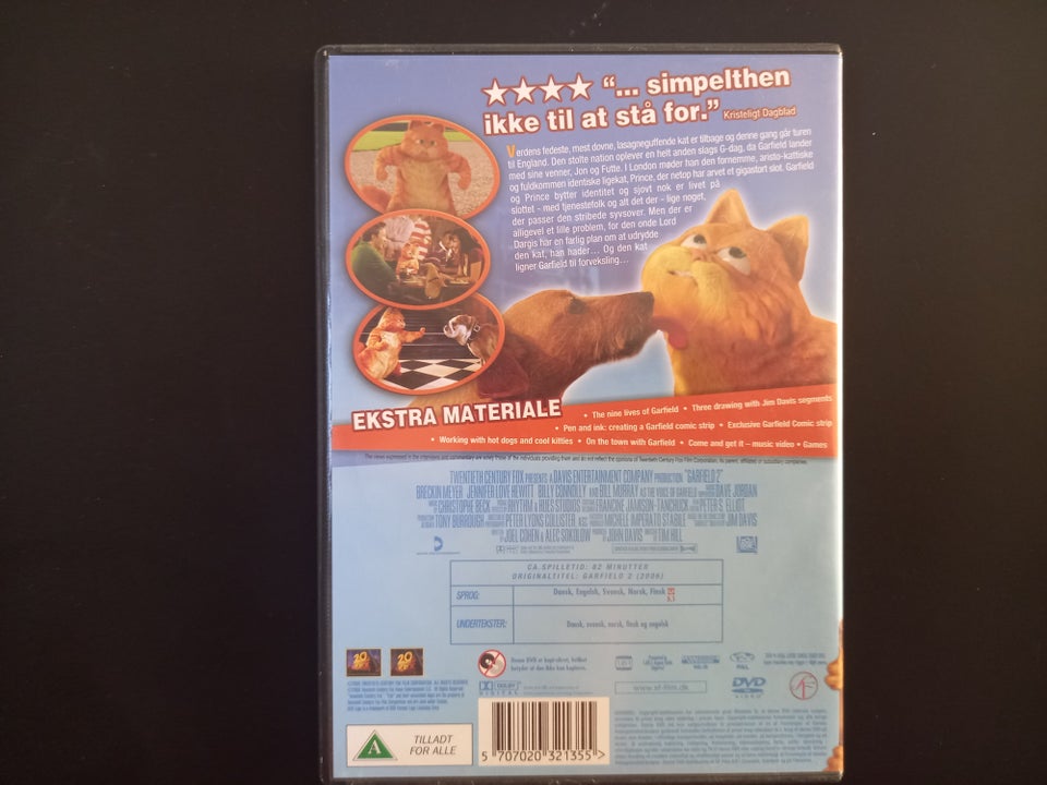 Garfield 2, DVD, animation