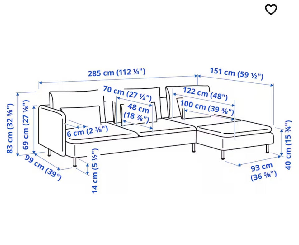 Sofa, andet materiale, 5 pers.