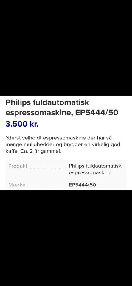 Espresso fuldautomatisk, Philips