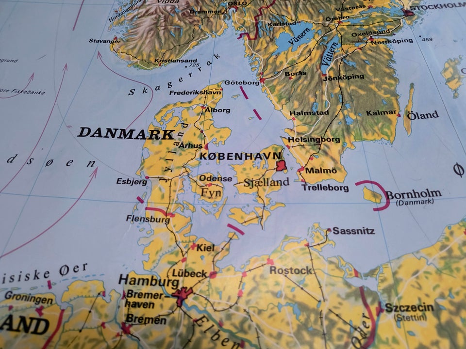 Europakort, motiv: Geografisk, b: