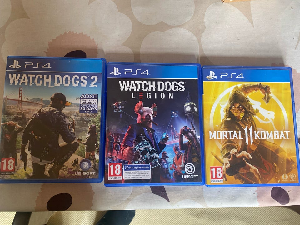 Watch dogs og Mortal Kombat 2 PS4