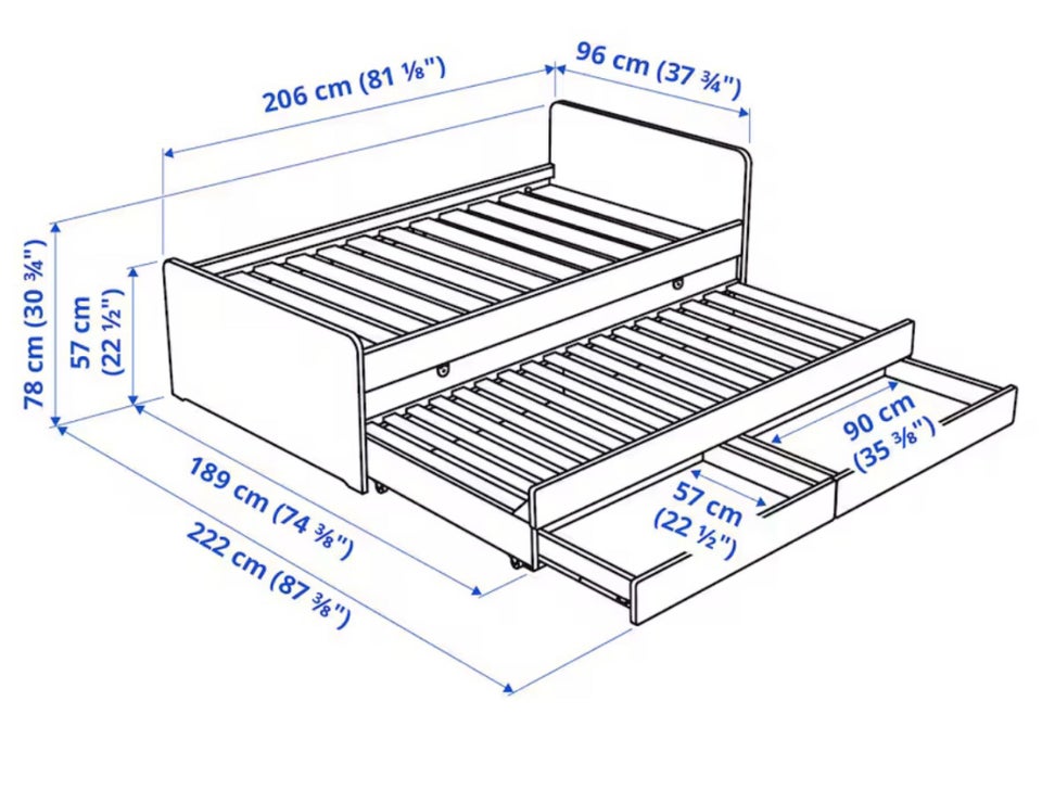 Enkeltseng, IKEA , b: 90 l: 200