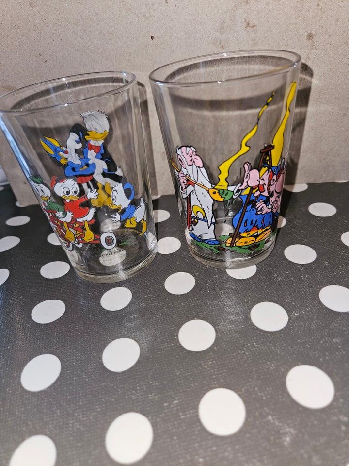 Glas, gammel sennepsglas disney