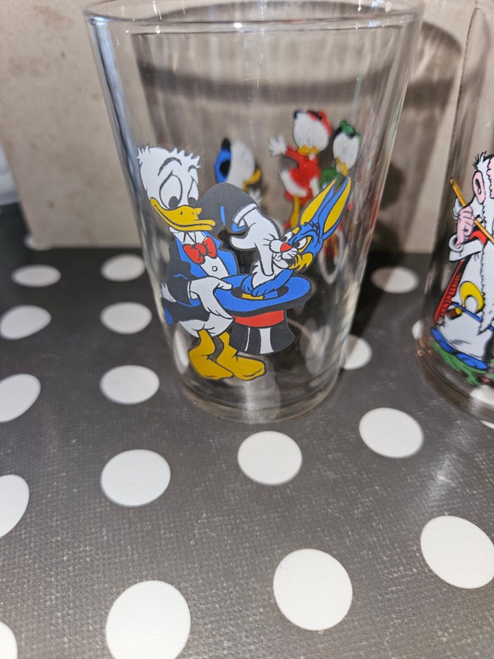 Glas, gammel sennepsglas disney