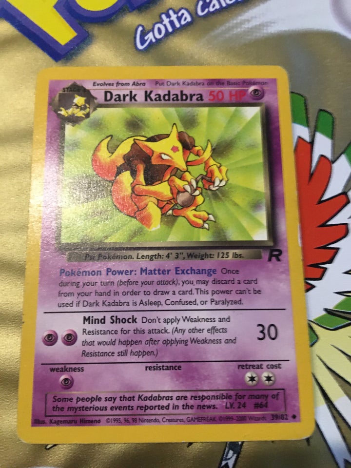 Dark kadabra team rocket 1995,