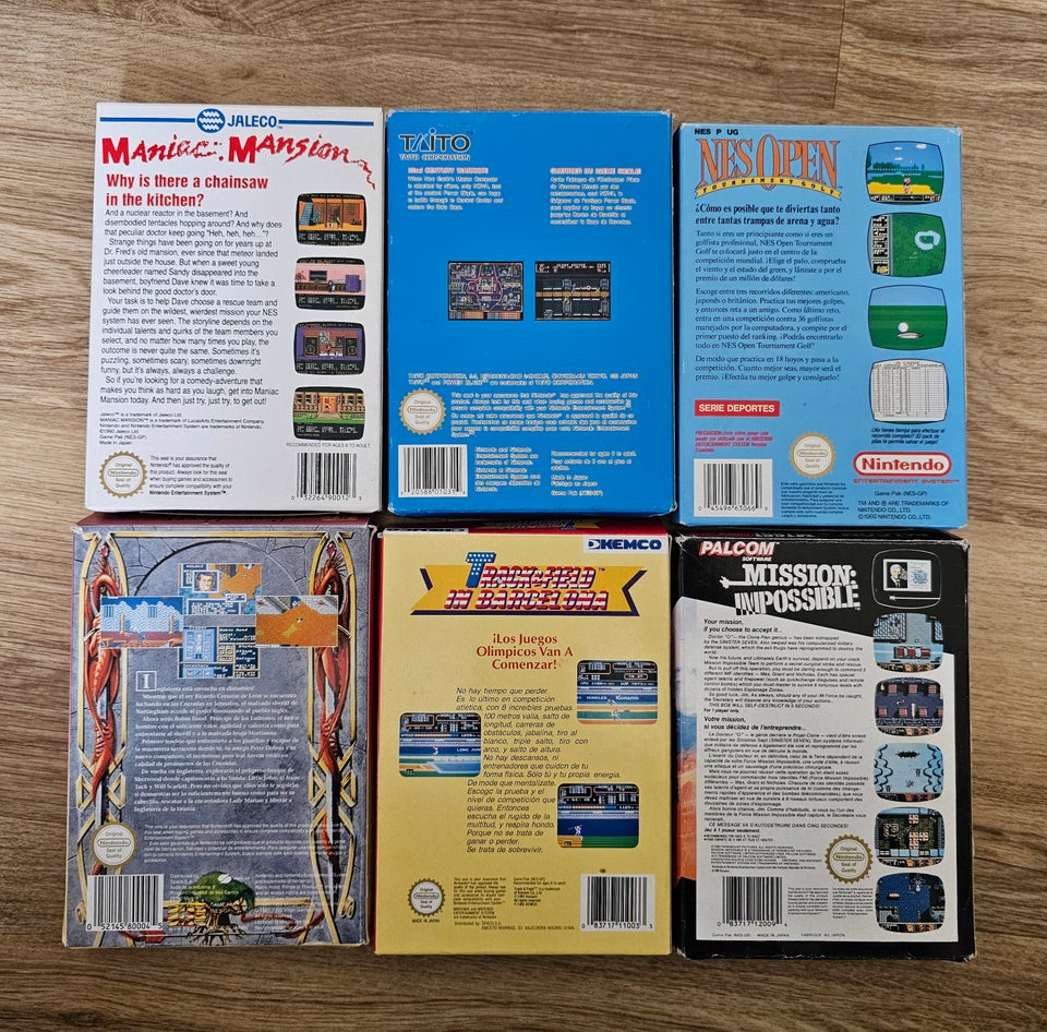 6 NES spil NES