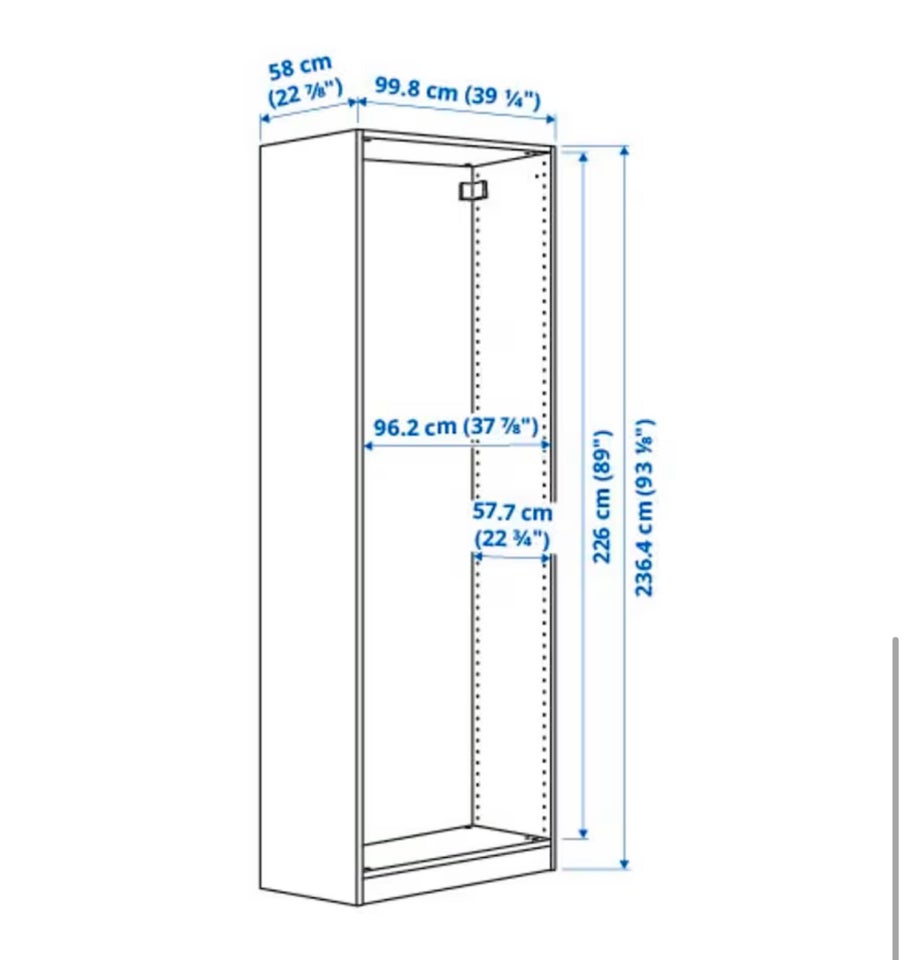 Garderobeskab, Ikea Pax, b: 100 d: