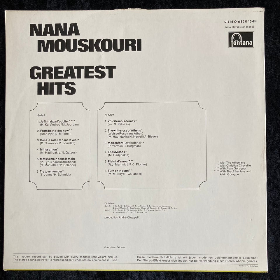 LP, Nana Mouskouri, Greatest Hits