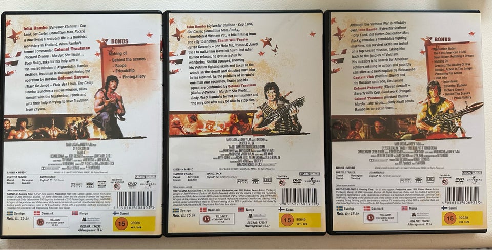 Rambo trilogi  DVD action