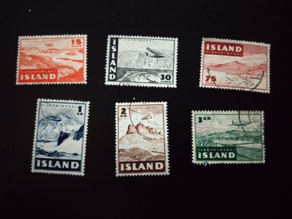 Island, stemplet, Luftpost 1947