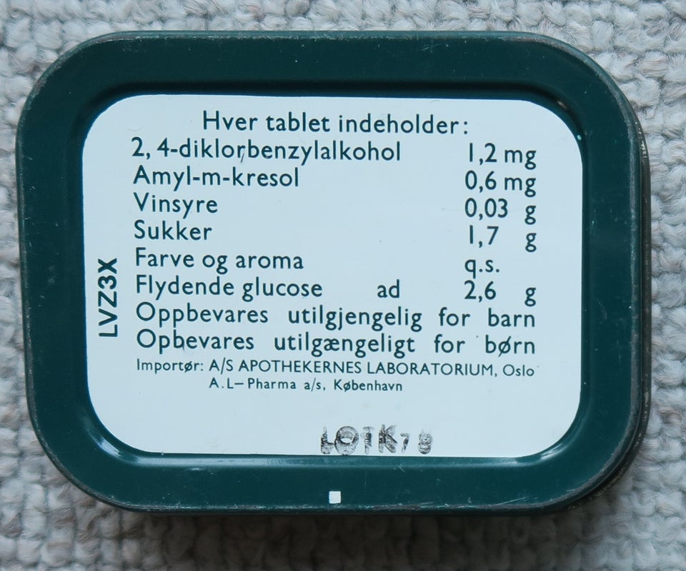 Dåser, Strepsils æske