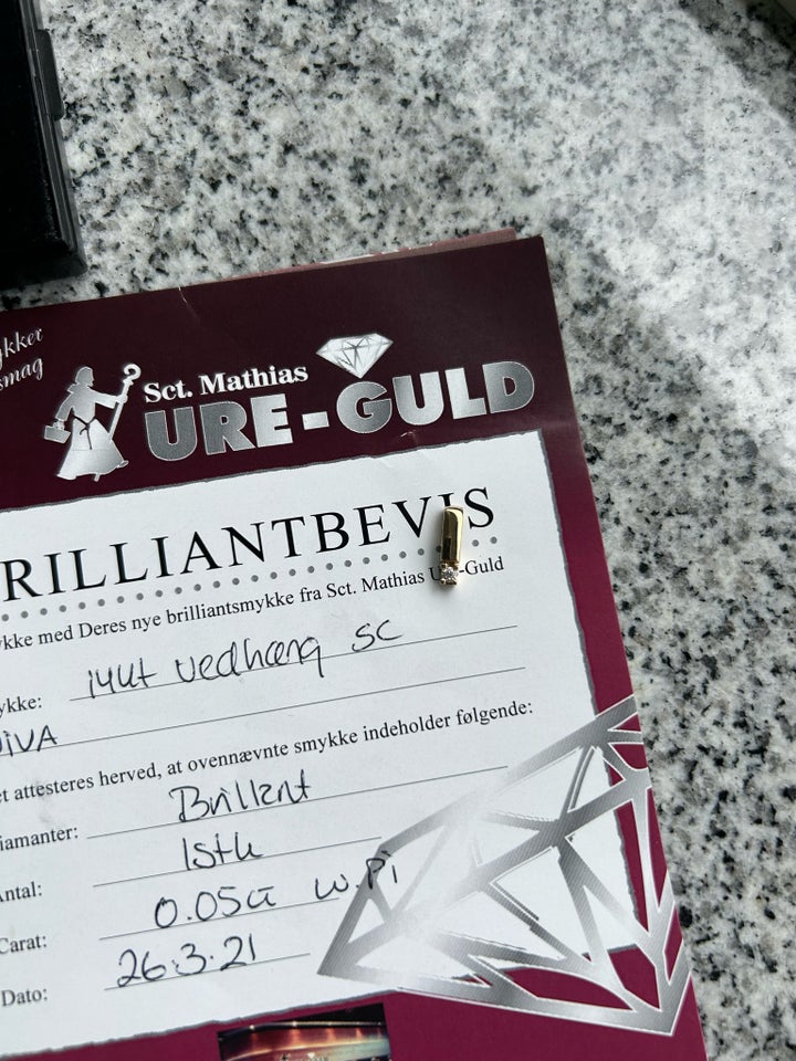 Vedhæng, brillant, Diva