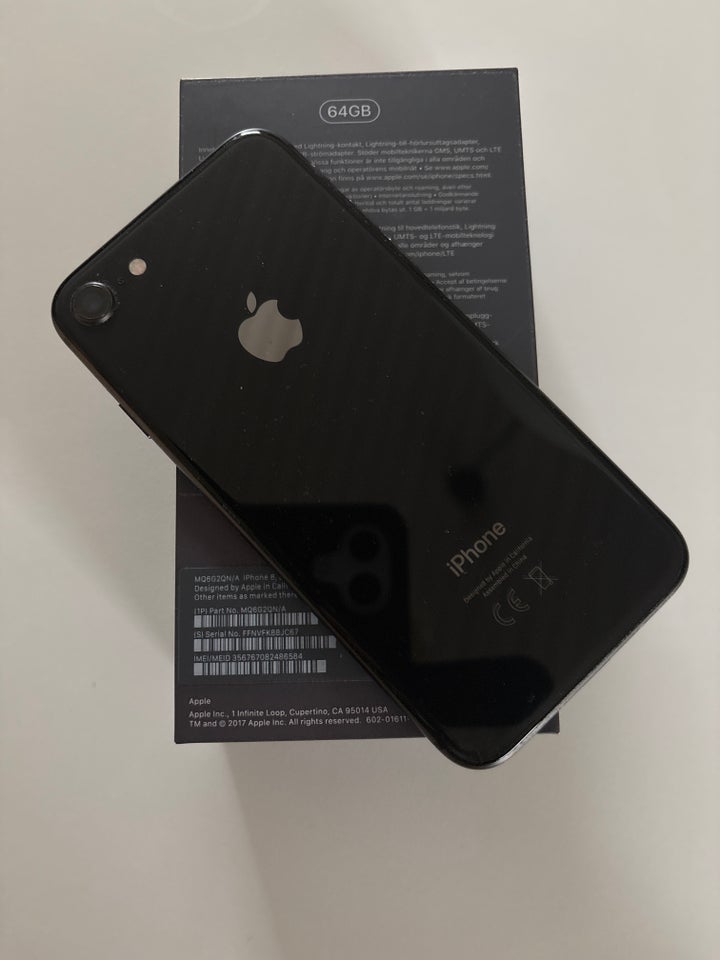 iPhone 8, 64 GB, sort