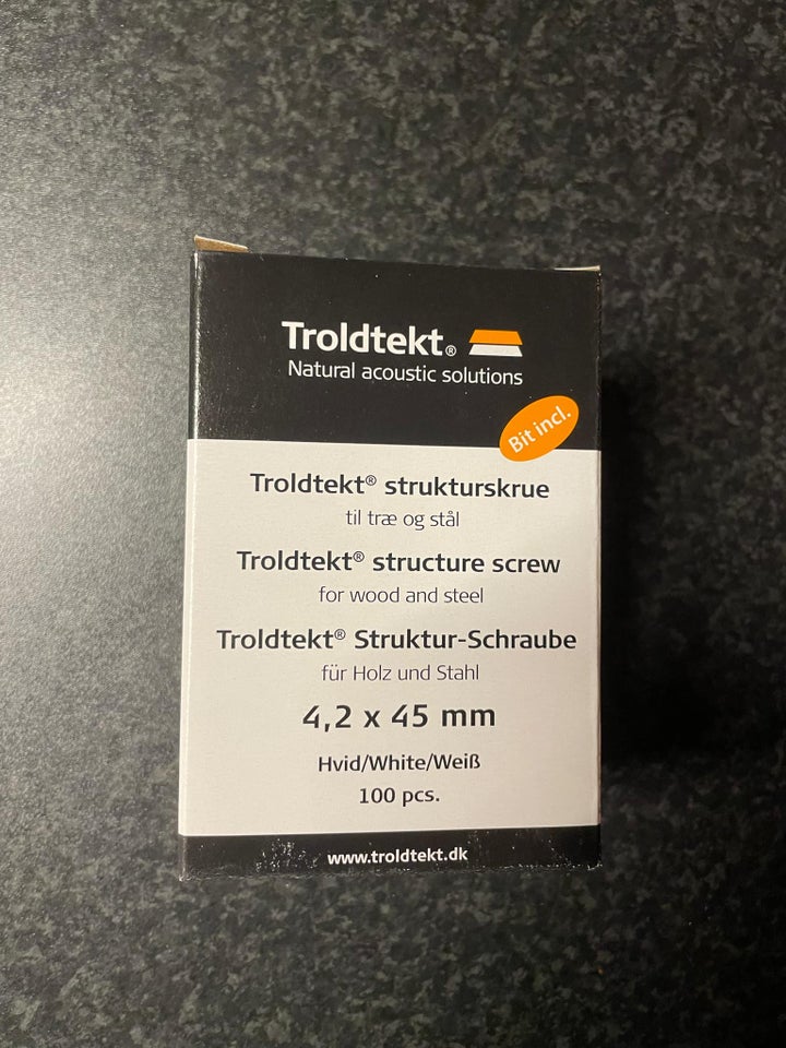 Troldtekt skruer hvid