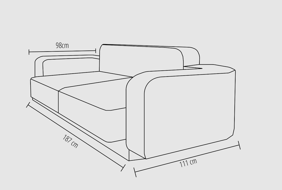 Sofa fløjl 3 pers