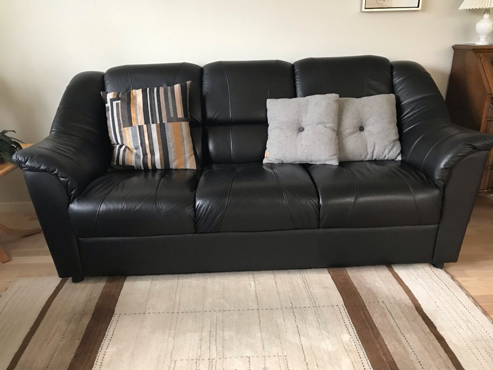 Sofa, læder, 3 pers.