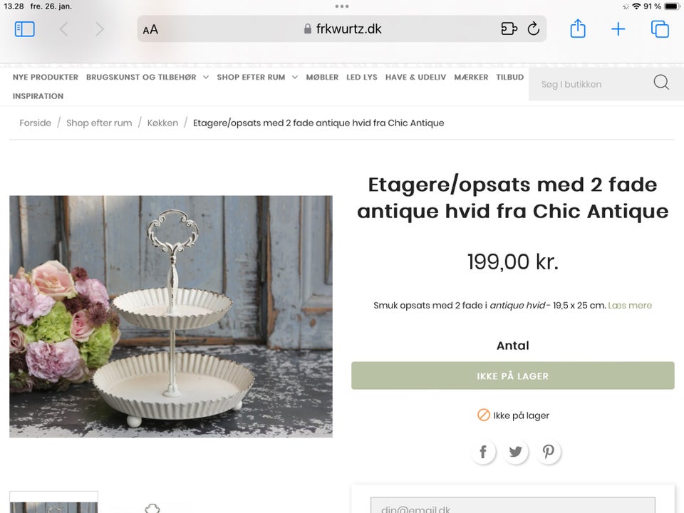 Opsats og servietringe Chic