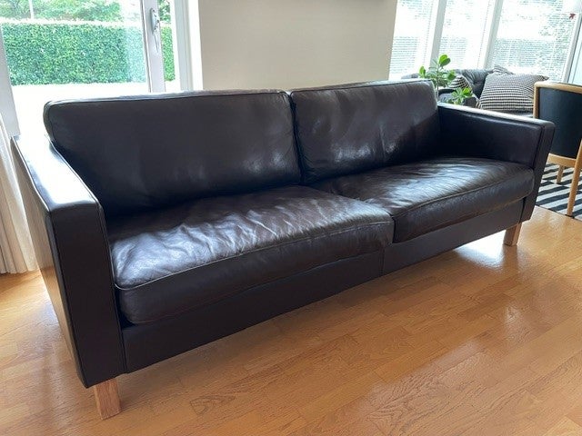 Sofa, læder, 3 pers.