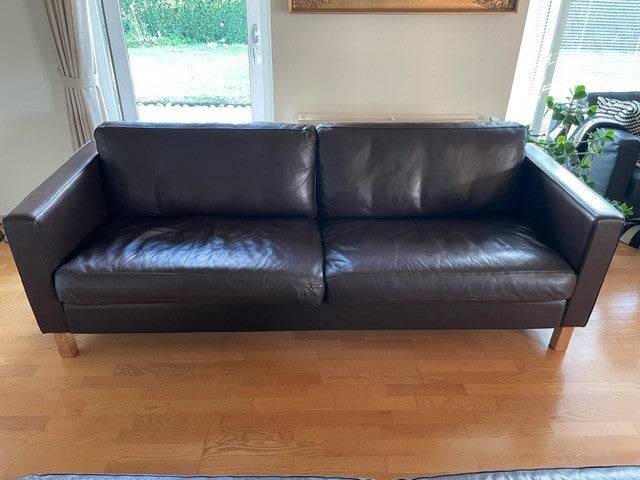 Sofa, læder, 3 pers.