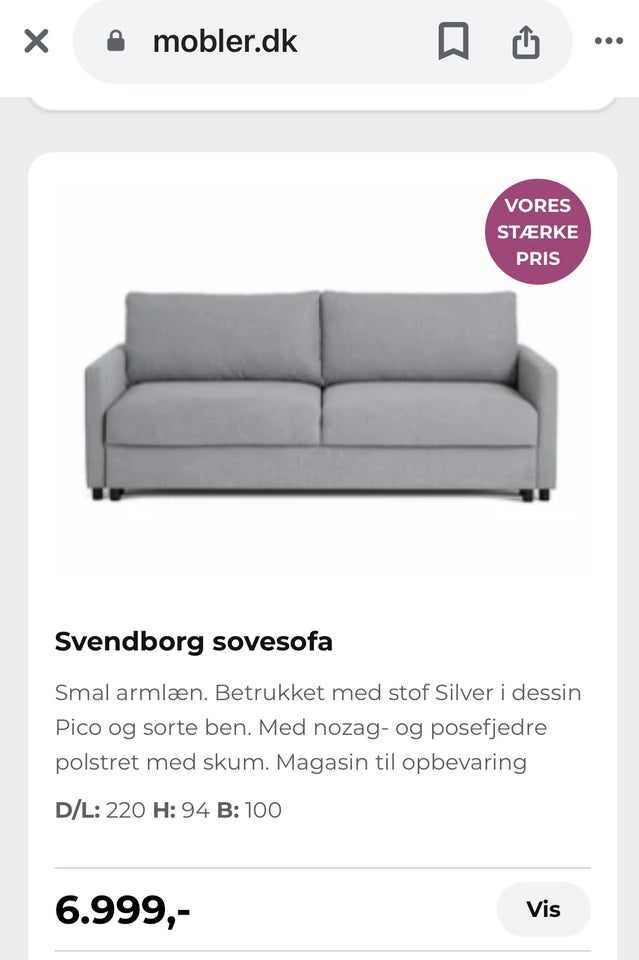 Sovesofa, Svendborg, b: 100 l: 235