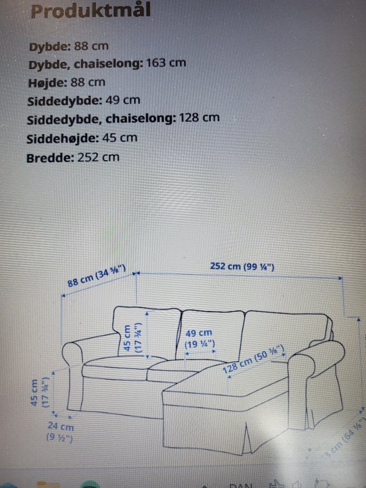 Sofa polyester 3 pers