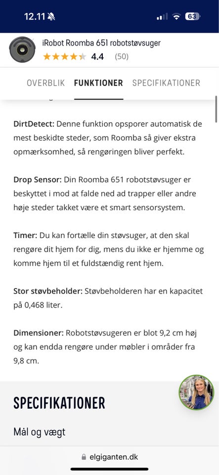 Robotstøvsuger iRobot 651