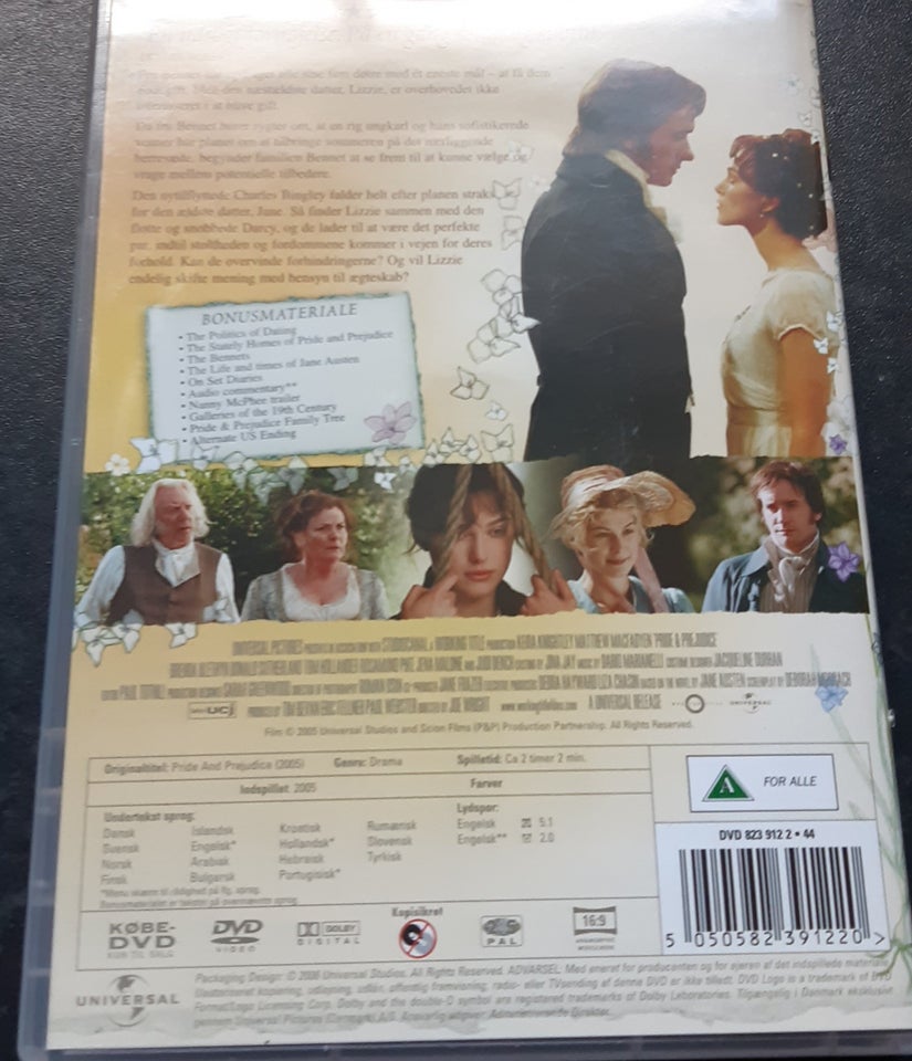 Stolthed og fordom, DVD, romantik