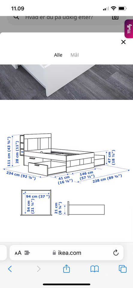 Sengeramme, IKEA, b: 140 l: 200