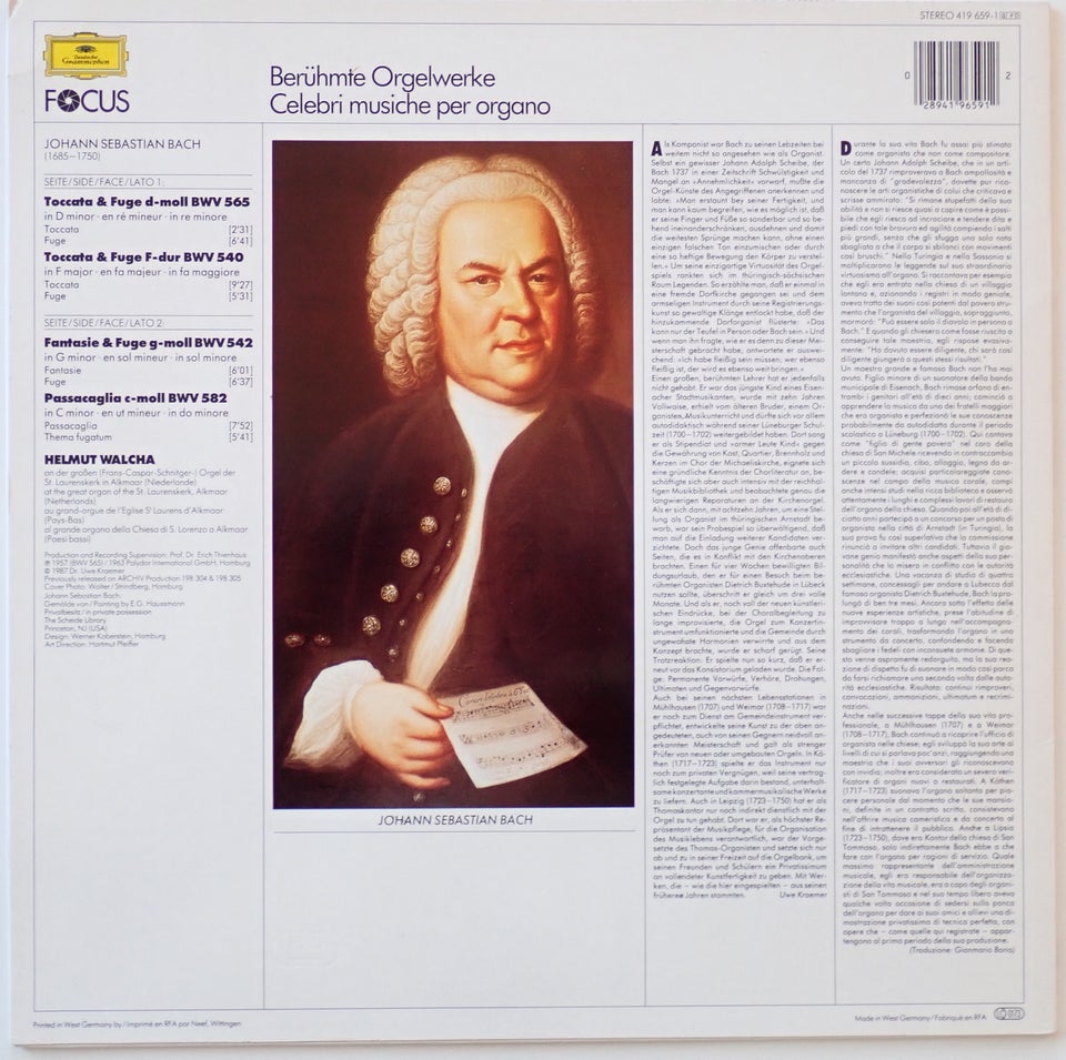 LP, J.S. Bach, Toccata  Fuge