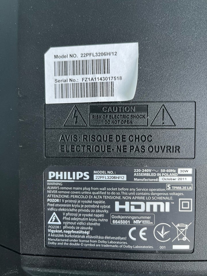 andet, Philips, 22PFL3206h/12