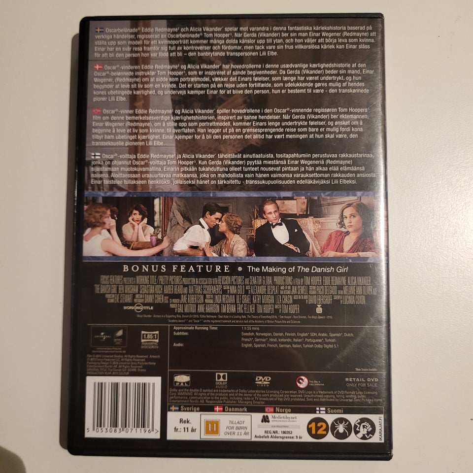 The danish girl, DVD, drama