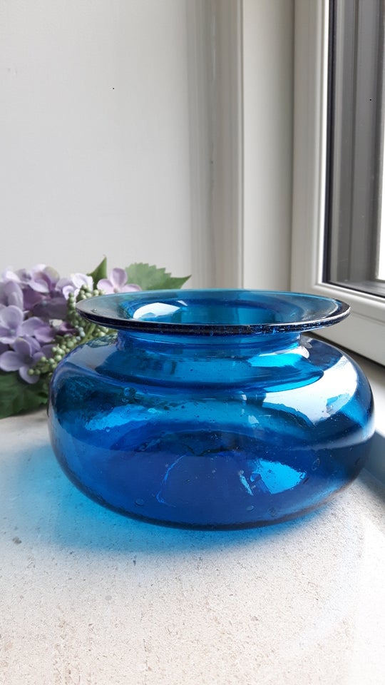 Glas Skål Vase Boblevaser BLUE