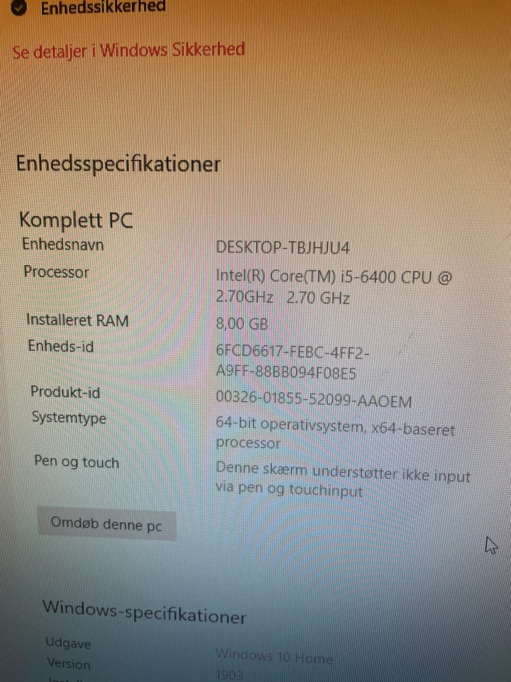 Asus, Intel(R) Core(TM) i5-6400