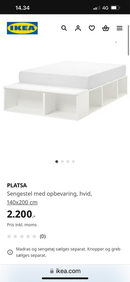 Sengeramme, Ikea Platsa , b: 140 l: