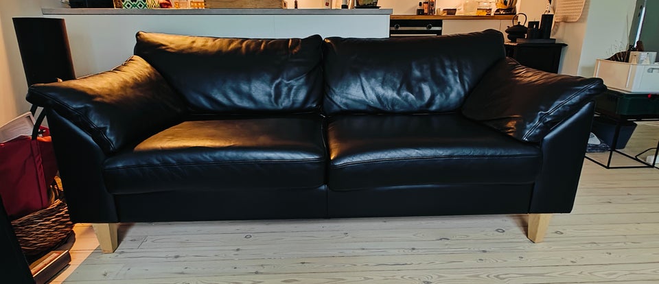 Sofa, læder, anden størrelse