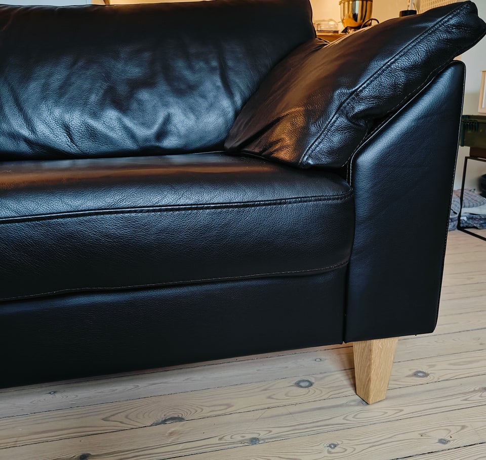 Sofa, læder, anden størrelse