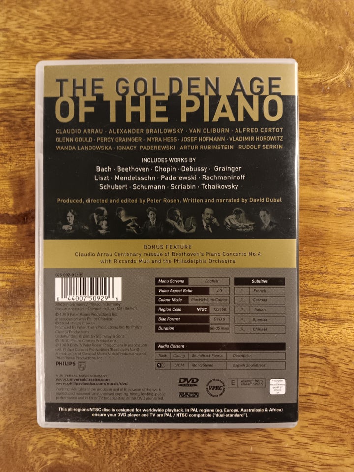 The Golden Age of the Piano, DVD,