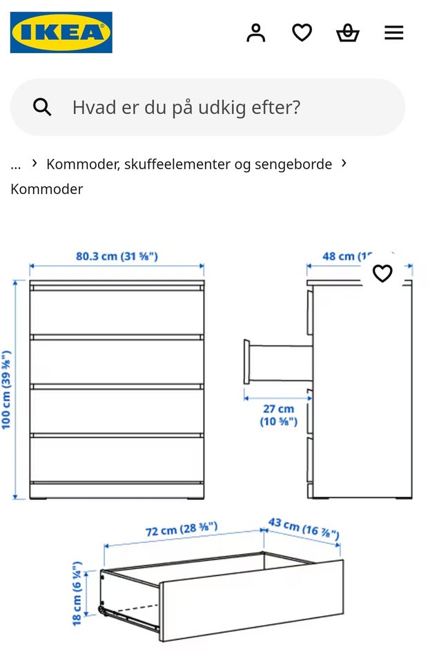 Kommode, andet materiale, b: 80 d: