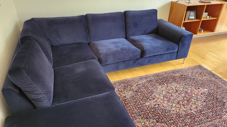 Hjørnesofa velour 5 pers