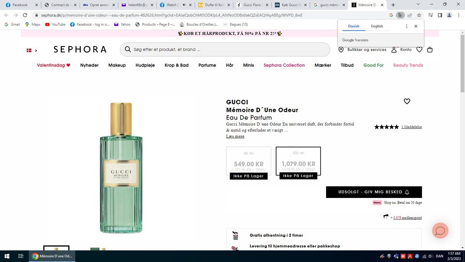 Eau de parfum SUPER Gucci Mémoire