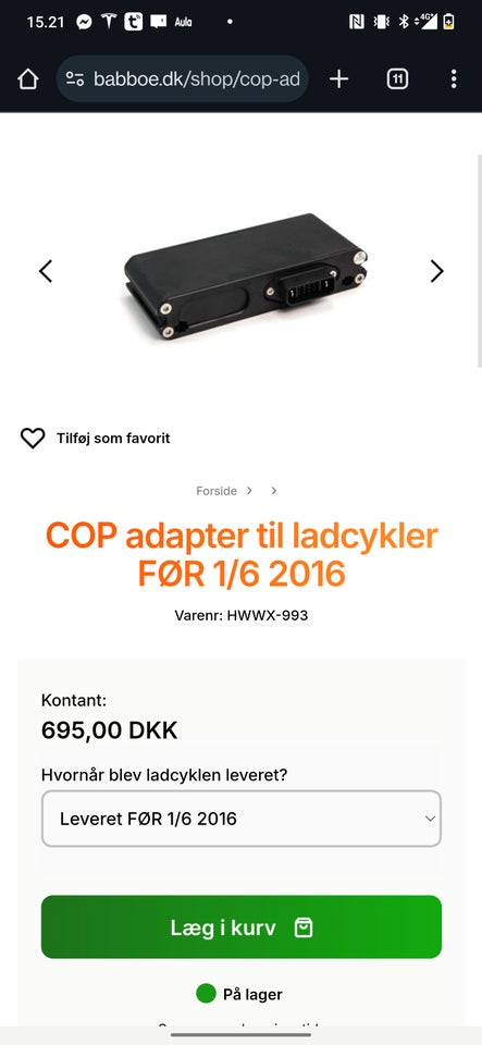 Andet, COP adapter til Babboe