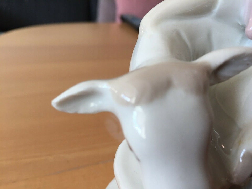 Tysk Porcelænsfigur Pige med Kalv