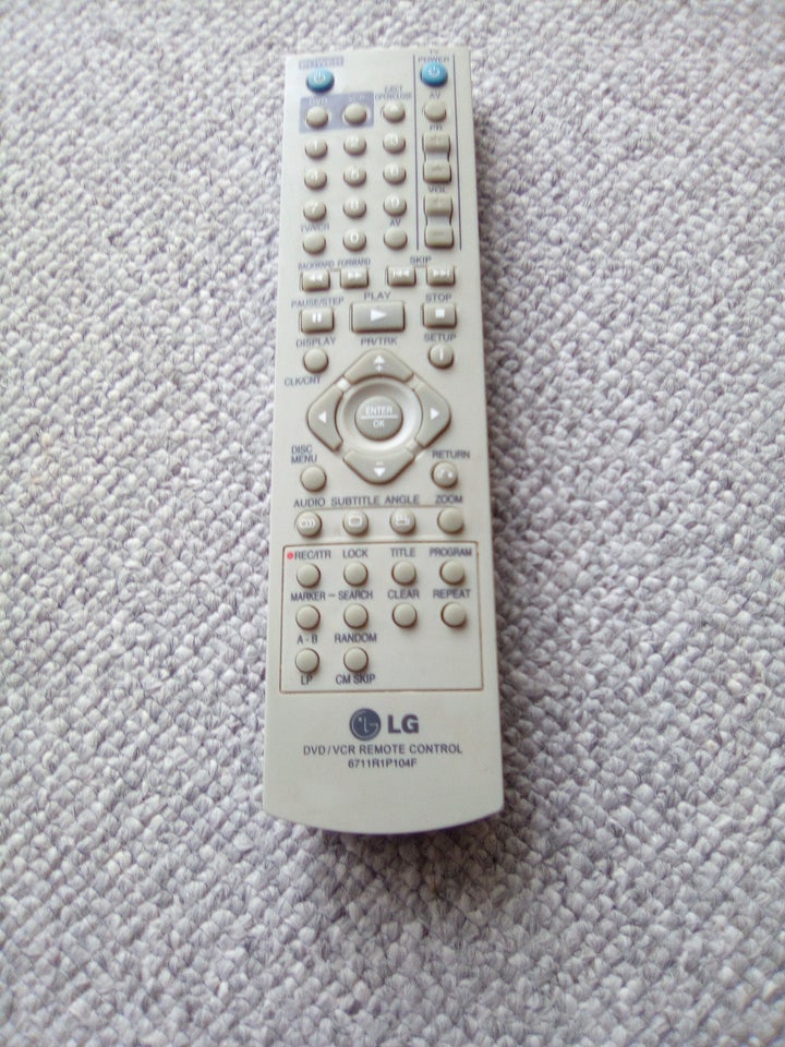 fjernbetjning DVD/VHS, LG REMONTE