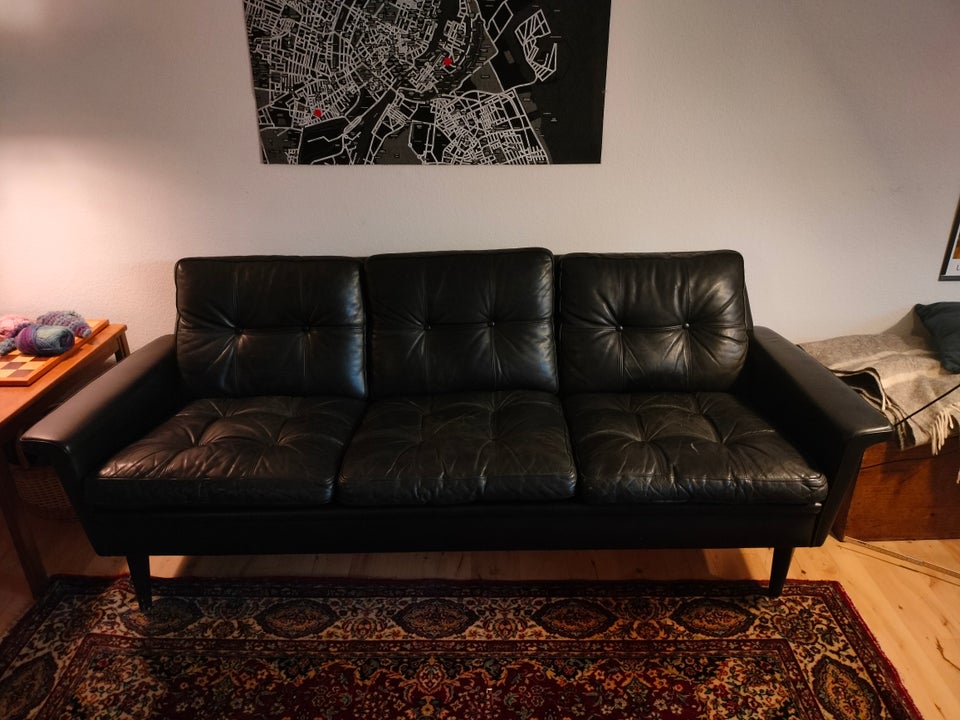 Sofa, læder, 3 pers.