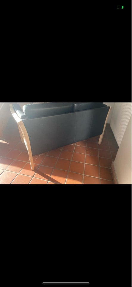 Sofa, læderlook, 2 pers.