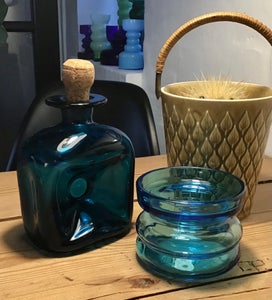 Glas Retro vase og klukflaske