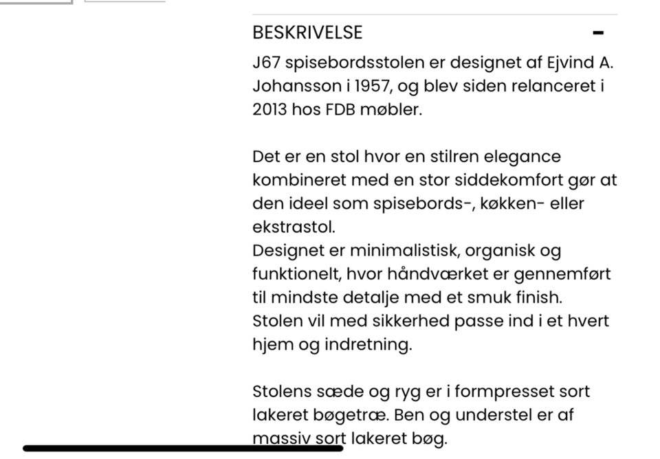 Ejvind A. Johansson, stol, J67 for