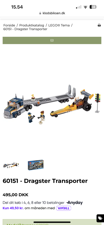 Lego City Lego City Dragster