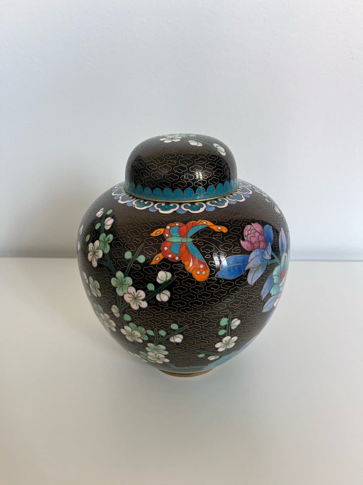 Cloisonne krukke/bojan med låg