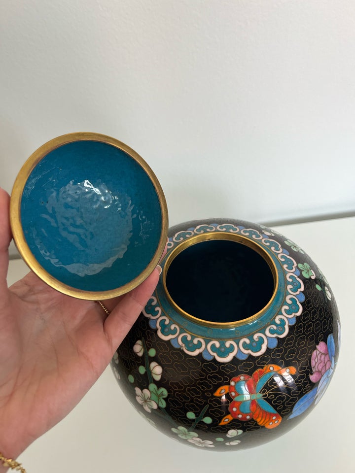 Cloisonne krukke/bojan med låg